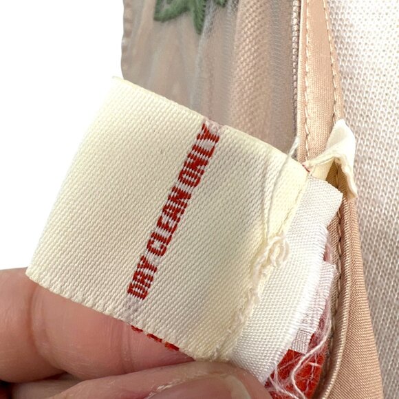 Sundance Peony Floral Embroidered Sleeveless Dress Beige Green Pink Size 8 - Picture 14 of 15